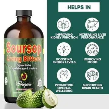 Herboganic Soursop Living Bitters Featured with Moringa Bitters for overall health and wellness |Pack of 2 |16 Oz Each……