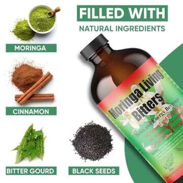 Herboganic Soursop Living Bitters Featured with Moringa Bitters for overall health and wellness |Pack of 2 |16 Oz Each……