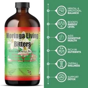 Herboganic Soursop Living Bitters Featured with Moringa Bitters for overall health and wellness |Pack of 2 |16 Oz Each……
