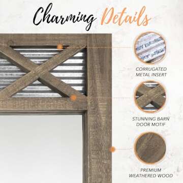 Autumn Alley Rustic Bathroom Mirror - Chic Country Decor