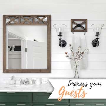 Autumn Alley Rustic Bathroom Mirror - Chic Country Decor