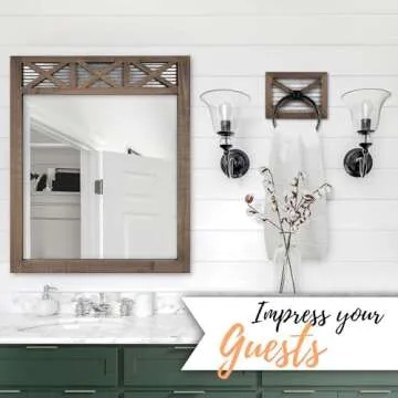 Autumn Alley Rustic Bathroom Mirror - Chic Country Decor