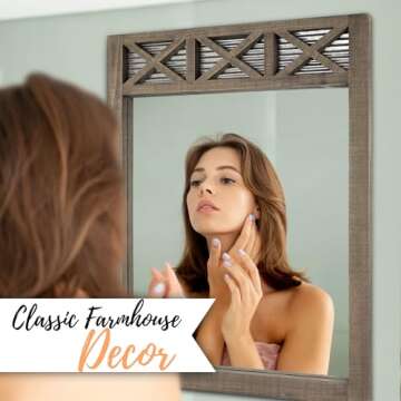 Autumn Alley Rustic Bathroom Mirror - Chic Country Decor