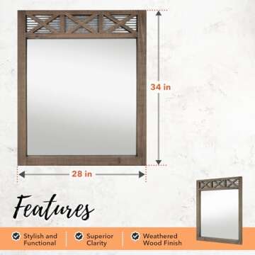 Autumn Alley Rustic Bathroom Mirror - Chic Country Decor