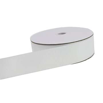 Jesep Yong One Roll 50 Yards White Soild Grosgrain Ribbon 1 1/2 inch Boutique Gift Wrapping Package Ribbon-DIY Crafts Bow Hair Headband Accessories Assortment Ribbon #29(38mm)