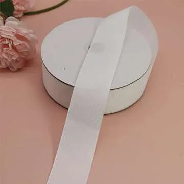 Jesep Yong One Roll 50 Yards White Soild Grosgrain Ribbon 1 1/2 inch Boutique Gift Wrapping Package Ribbon-DIY Crafts Bow Hair Headband Accessories Assortment Ribbon #29(38mm)