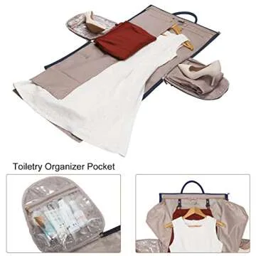 Modoker Women Convertible Leather Garment Bag with Shoulder Strap, PU Leather Garment Duffel Bag Car...