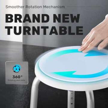 GreenChief Shower Chair for Inside Shower, 360 Degree Swivel Shower Seat, Small Shower Chair for Bat...