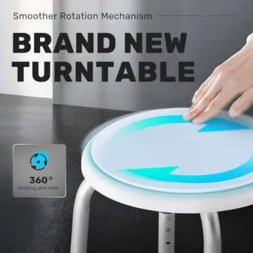 GreenChief Shower Chair for Inside Shower, 360 Degree Swivel Shower Seat, Small Shower Chair for Bat...