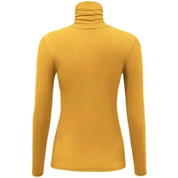 Stylish Women’s Slim Fitted Turtleneck in Mustard Medium