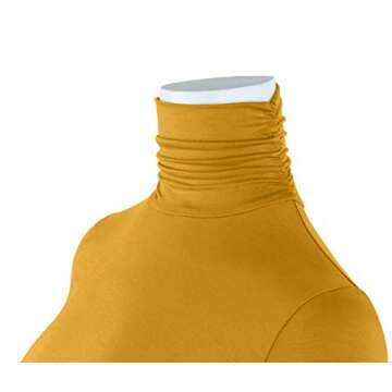 Stylish Women’s Slim Fitted Turtleneck in Mustard Medium