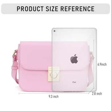 Chinllo Crossbody Bag Shoulder Satchel Purse for Women, Triple Pocket Bag PU Leather Messenger Bag Flap Evening Bag (Pink)
