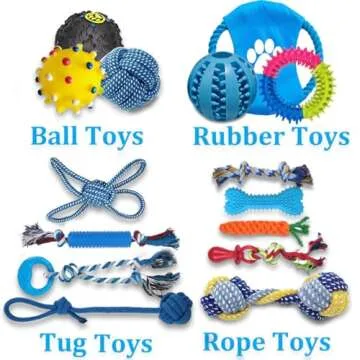 Beiker Dog Teething Chew Toys - 15 Pack Tough Small Medium Large Breed Puppy Toys, Dogs Rope Chew To...