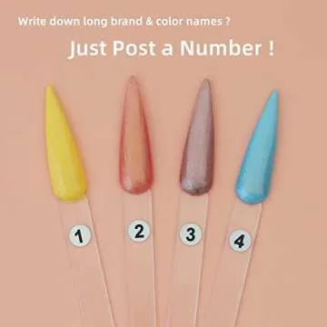 100pcs Nail Swatch Sticks with Number Stickers Nail Color Display Stiletto Tips Clear Nail Sample Sticks with Ring Practice Nail Tips Nail Supplies for Nail Techs Professional Nail Salon
