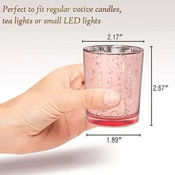 Volens Rose Gold 72pcs Votive Candle Holders for Events