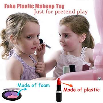 Fake Makeup Toy Girl Gifts - Fake Make Up Kit Pretend Make up Set for Kids Girl Children Princess Play Makeup Game Christmas Birthday Gifts for 3 4 5 6 Years Old Girls Gift
