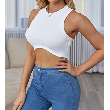 Abardsion Women's Ribbed Crop Tank Top Fashion & Comfort