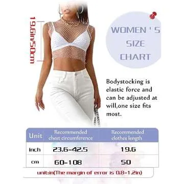 Yokawe Rhinestone Mesh Crop Top Black Crystal Sleeveless Cover Up Sparkly Fishnet Tank Tops See Through Bikini Body Chain Nightclub Rave Festival Body Accessories Jewelry for Women