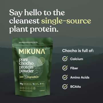 Mikuna Vegan Protein Powder (Pure Chocho, 21 Servings) - Plant Based Chocho Superfood Protein - Dair...