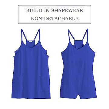 ANRABESS Women Summer Mini Romper Dress Workout Tennis Active Sports Athletic Outfits Built in Shorts Trendy Vacation Royal Blue Medium