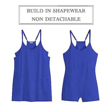 ANRABESS Women Summer Mini Romper Dress Workout Tennis Active Sports Athletic Outfits Built in Shorts Trendy Vacation Royal Blue Medium