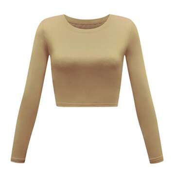 Womens Long Sleeve Crop Tops - Casual Crop Top for Active Lifestyle and Everyday Wear