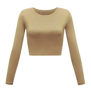 Womens Long Sleeve Crop Tops - Casual Crop Top for Active Lifestyle and Everyday Wear