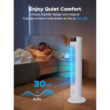 Ezify Tower Fan 40 Inch - Quiet, Powerful & Stylish