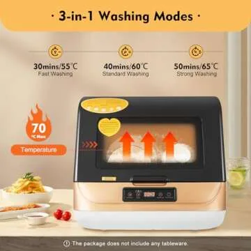 Countertop Dishwasher Portable Mini Dish Washer Automatic Dishwasher Desktop Installation-Free Dishwasher 3-5Washing Programs 360° Rotating Spray Deep Cleaning For Home Small Apartments Rvs (Type 1)