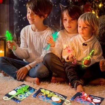 AuroTops Valentines Day Cards for Kids, 24 Pack Glow in The Dark Lizards with Valentine's Cards, Stretch Toy for Valentine Party Favors for Boys & Girls, Kids Exchange Valentine's Gifts