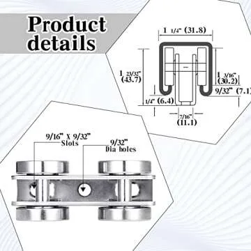 Tudomro Electric Hoist Installation Roller Trolley for 1-5/8" Wide and All 1-5/8", Electric Hoist Trolley Assembly Silent for Taller Strut Channel(Simple Style, 4 Pcs)