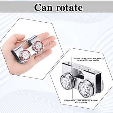 Tudomro Electric Hoist Installation Roller Trolley for 1-5/8" Wide and All 1-5/8", Electric Hoist Trolley Assembly Silent for Taller Strut Channel(Simple Style, 4 Pcs)