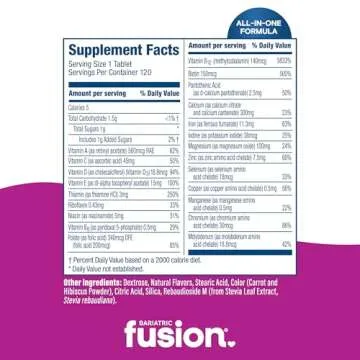 Bariatric Fusion Bariatric Multivitamin with Iron Complete Chewable | Mixed Berry | Post Bariatric Vitamins for Gastric Bypass and Sleeve Gastrectomy | One Month Supply