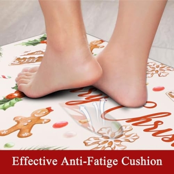 Topotdor Christmas Gingerbread Kitchen Mats Set of 2