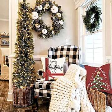 AENEY Christmas Pillow Covers Set of 4 for Holiday Decor