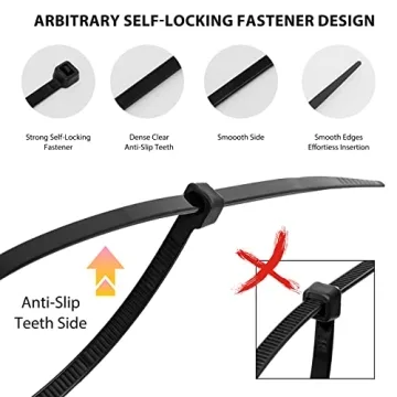 Cable Zip Ties 400 Pack Multi-Purpose Black Nylon