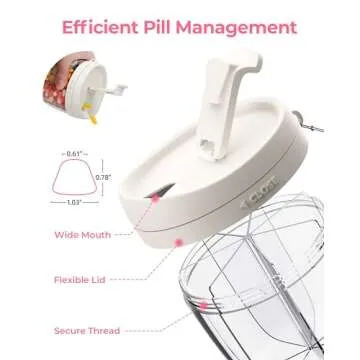 AMOOS Travel Pill Organizer with 7 Spacious Compartments