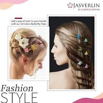 JASVERLIN Butterfly Clips for Hair 50pcs, Cute Mini Small Hair Accessories for Kids Toddler Girls Women 90s Y2K Colorful Pastel Clip Claw, 10 Colors (Jelly)