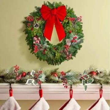 Mklsit 20 Pack Artificial Christmas Tree Picks Assorted Christmas Sprigs Snowy Red Berry Pine Picks Spray with Pinecones Apples Holly Berries Leaves for Gift Toppers Wreath Garland Winter Holiday Déco