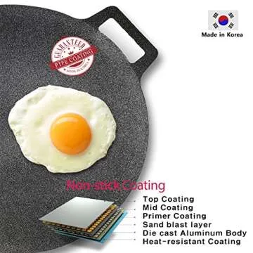 SCSP 13 Inch Korean BBQ Grill Non-stick - Versatile Cooking