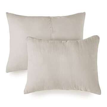 Welhome Gauze Cotton Duvet Cover Queen Size - 3 Piece | 1 Queen Duvet Cover - 2 Pillow Sham | Lightweight Soft Durable | Winter Bedding Set | Farmhouse Bed Set | Edredón | Dyne | Fawn Brown