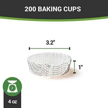 Restaurantware Panificio 4 ounce Baking Cups 200 Ridged Cupcake Liners - Oven-Ready Freezable Black And White Paper Muffin Cases Disposable Newsprint For Wedding Parties Baby Showers