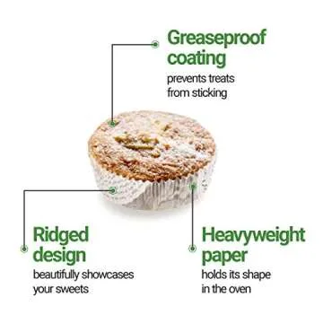 Restaurantware Panificio 4 ounce Baking Cups 200 Ridged Cupcake Liners - Oven-Ready Freezable Black And White Paper Muffin Cases Disposable Newsprint For Wedding Parties Baby Showers