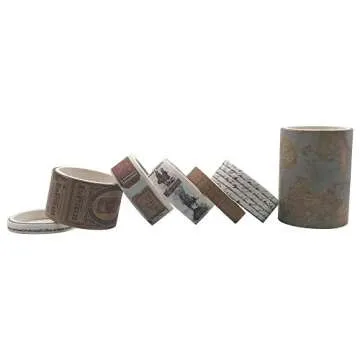 EnYan 7 Rolls Washi Tapes Set for Creative DIY Crafts
