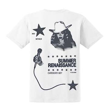 Beyoncé Official Renaissance World Tour Merch Summer T-Shirt, Medium White