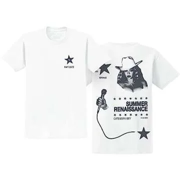 Beyoncé Official Renaissance World Tour Merch Summer T-Shirt, Medium White