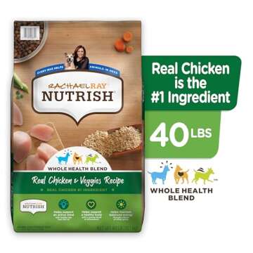 Rachael Ray Nutrish Premium Natural Dry Dog Food, Real Chicken & Veggies Recipe, 40 Pounds (Packaging May Vary)