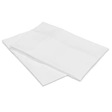 Amazon Basics Standard Pillow Cases Set of 2 - Lightweight, Super Soft Easy Care Microfiber, Bright White, 30" L x 20" W, Pillows Not Included