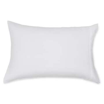 Amazon Basics Standard Pillow Cases Set of 2 - Lightweight, Super Soft Easy Care Microfiber, Bright White, 30" L x 20" W, Pillows Not Included