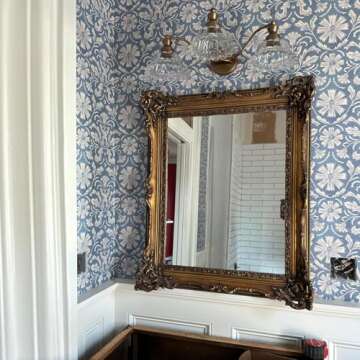 XIEDUN Vintage Bathroom Vanity Light Fixture, 3 Lights Bathroom Lighting Matte Antique Brass Finish with Crystal Glass Shade, Vintage Vanity Light for Bathroom